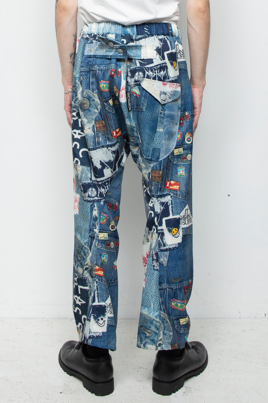 3D CUT TROUSERS TROMPE L'OEIL JUV BLUE