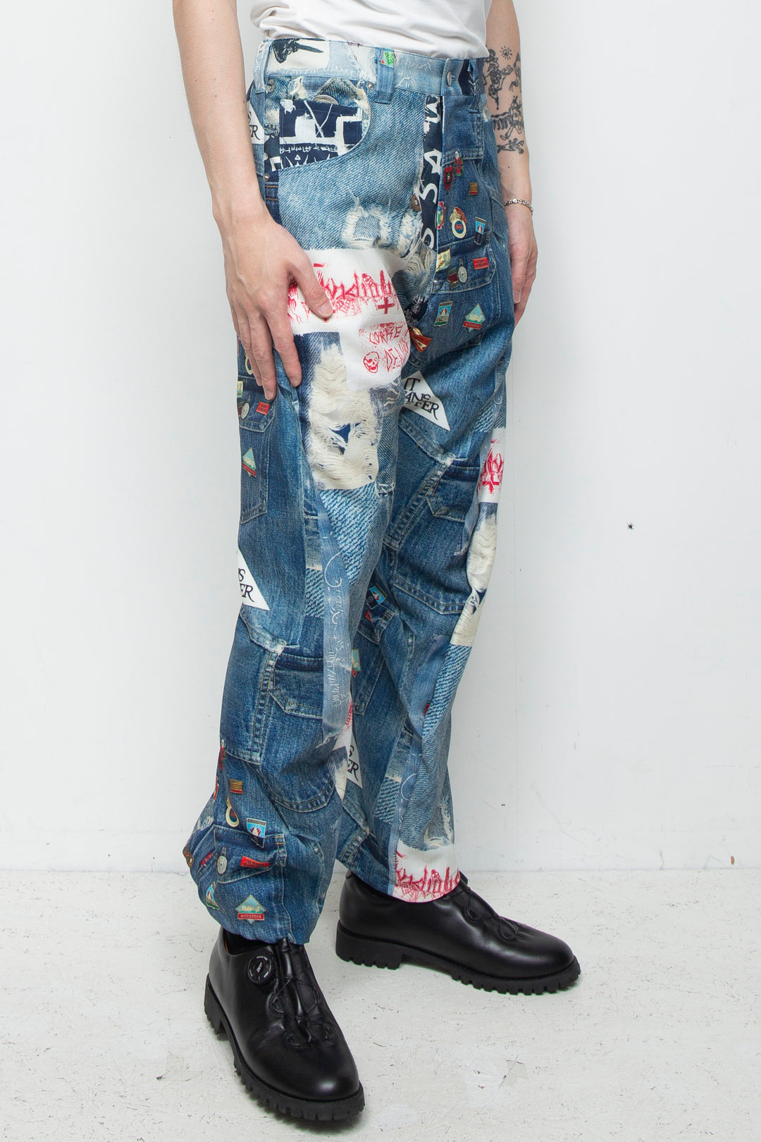 3D CUT TROUSERS TROMPE L'OEIL JUV BLUE