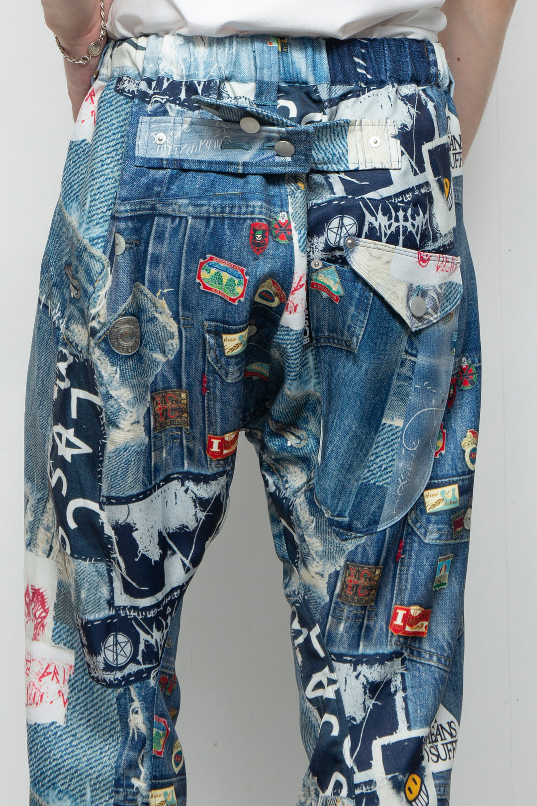 3D CUT TROUSERS TROMPE L'OEIL JUV BLUE