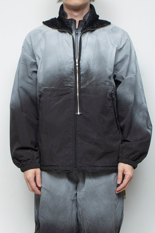 SPRAY PIGMENT-DYED BALACLAVA JACKET BLACK