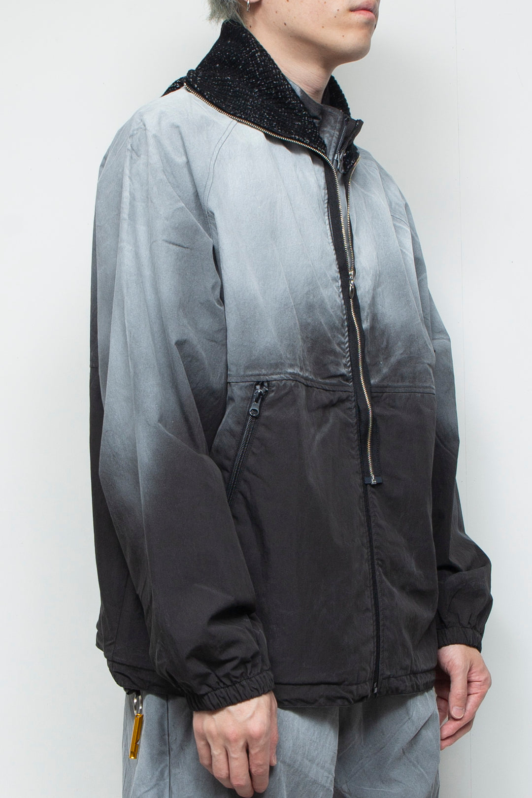 SPRAY PIGMENT-DYED BALACLAVA JACKET BLACK