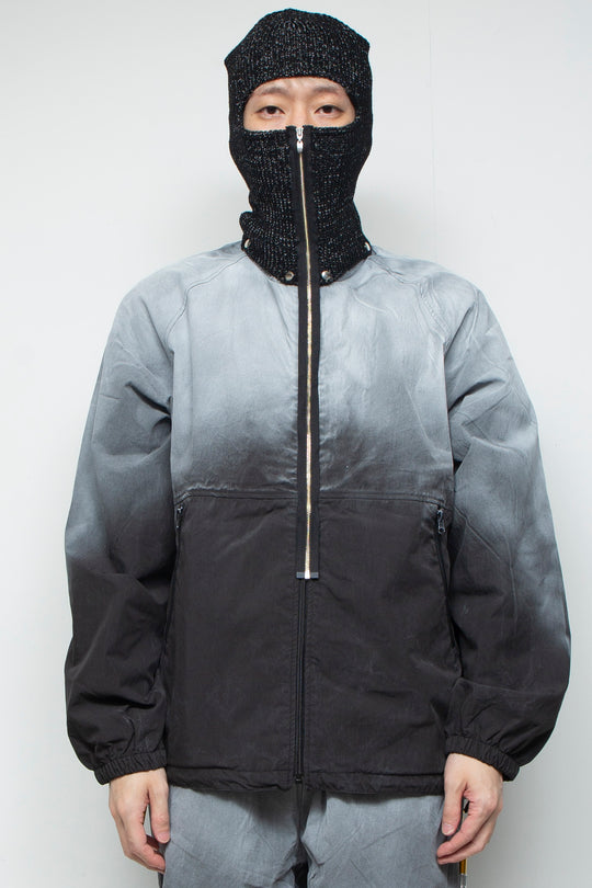 SPRAY PIGMENT-DYED BALACLAVA JACKET BLACK