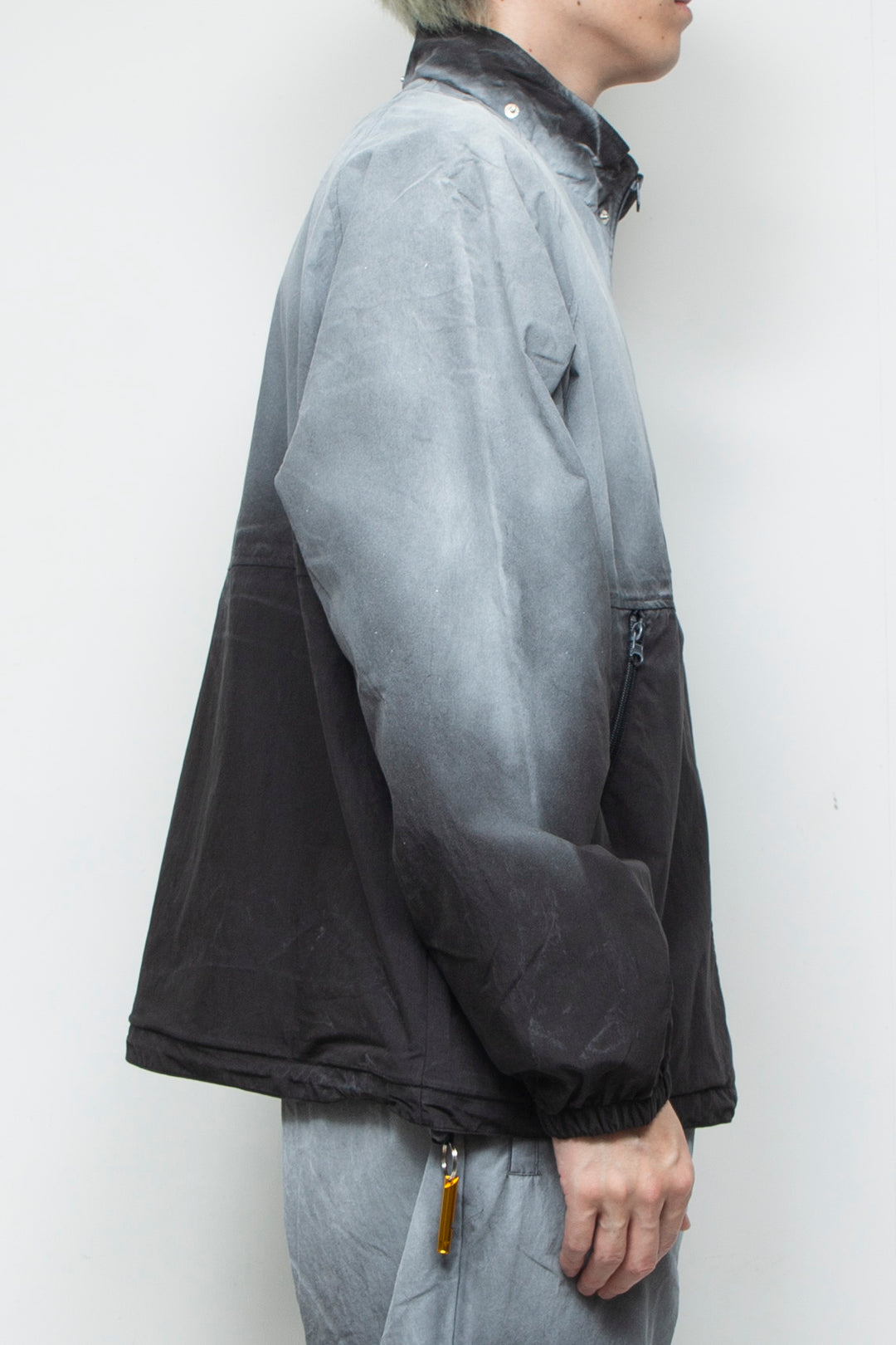 SPRAY PIGMENT-DYED BALACLAVA JACKET BLACK
