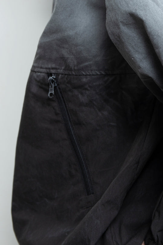 SPRAY PIGMENT-DYED BALACLAVA JACKET BLACK