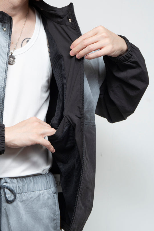 SPRAY PIGMENT-DYED BALACLAVA JACKET BLACK