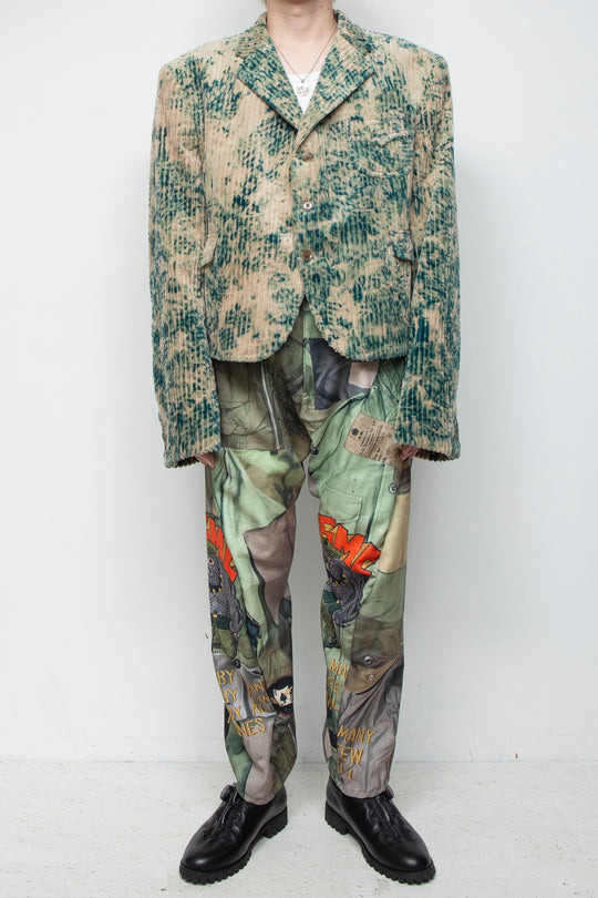 3D CUT TROUSERS TROMPE L'OEIL JUV KHAKI