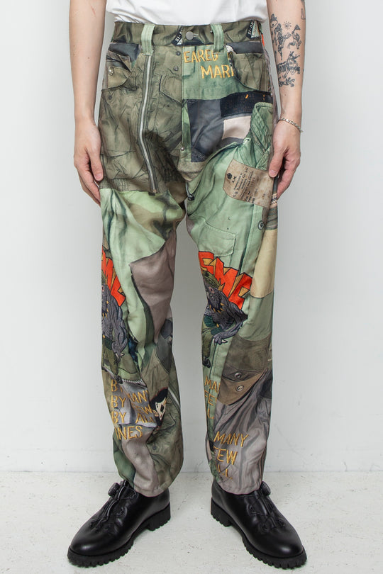 3D CUT TROUSERS TROMPE L'OEIL JUV KHAKI