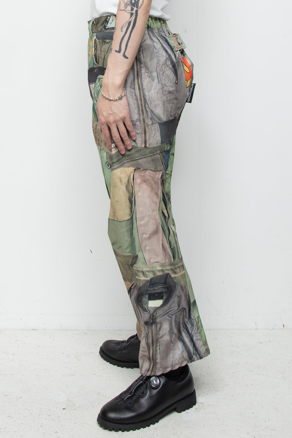 3D CUT TROUSERS TROMPE L'OEIL JUV KHAKI