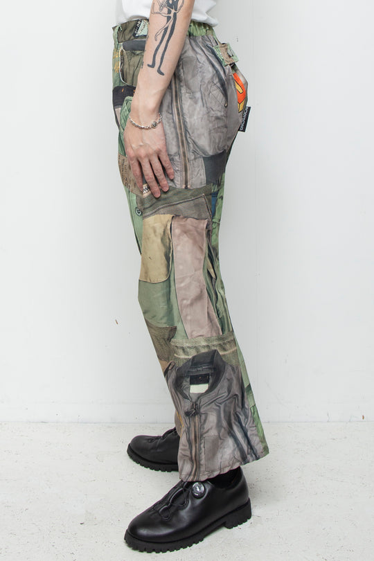 3D CUT TROUSERS TROMPE L'OEIL JUV KHAKI