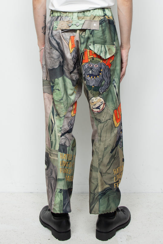 3D CUT TROUSERS TROMPE L'OEIL JUV KHAKI