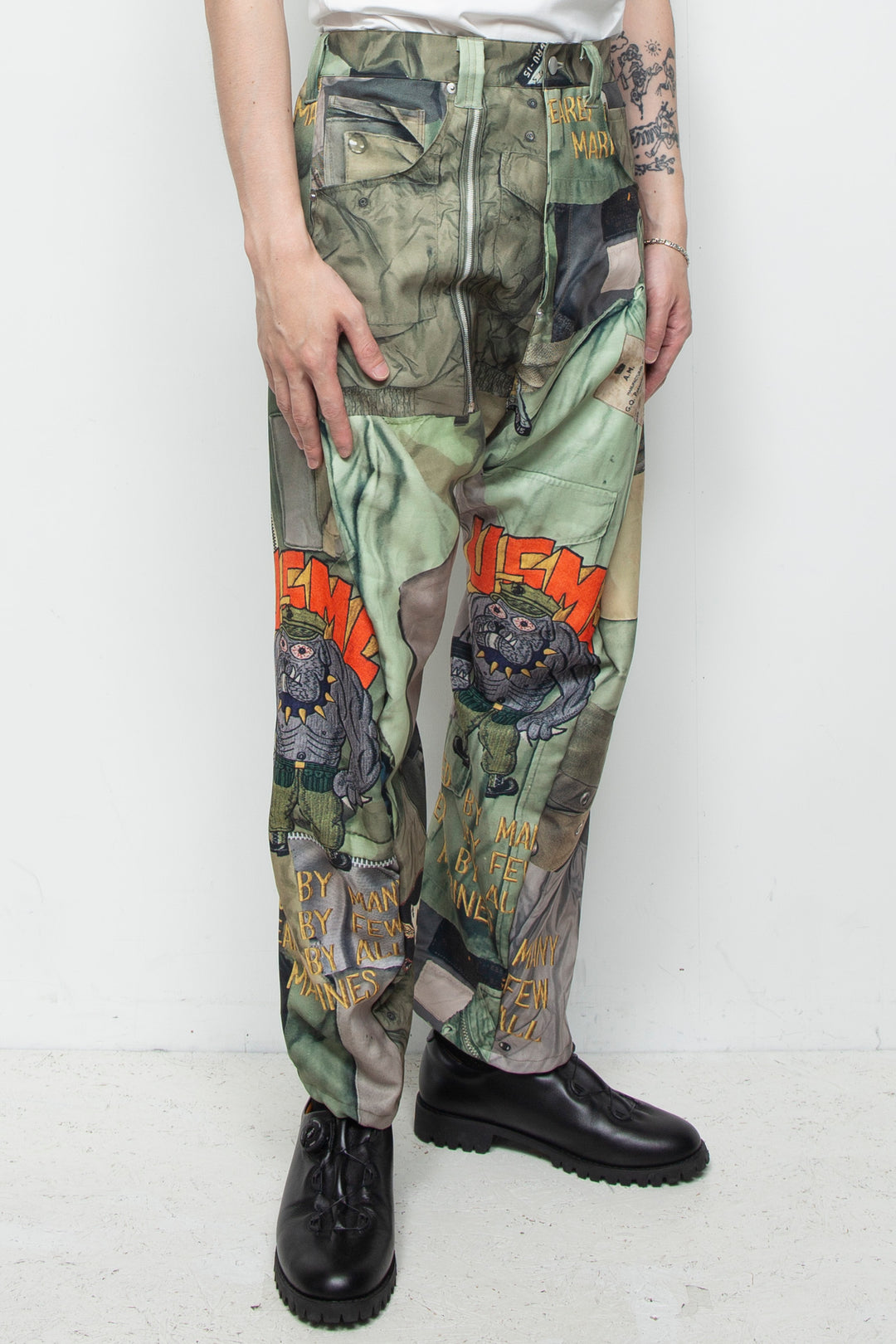 3D CUT TROUSERS TROMPE L'OEIL JUV KHAKI