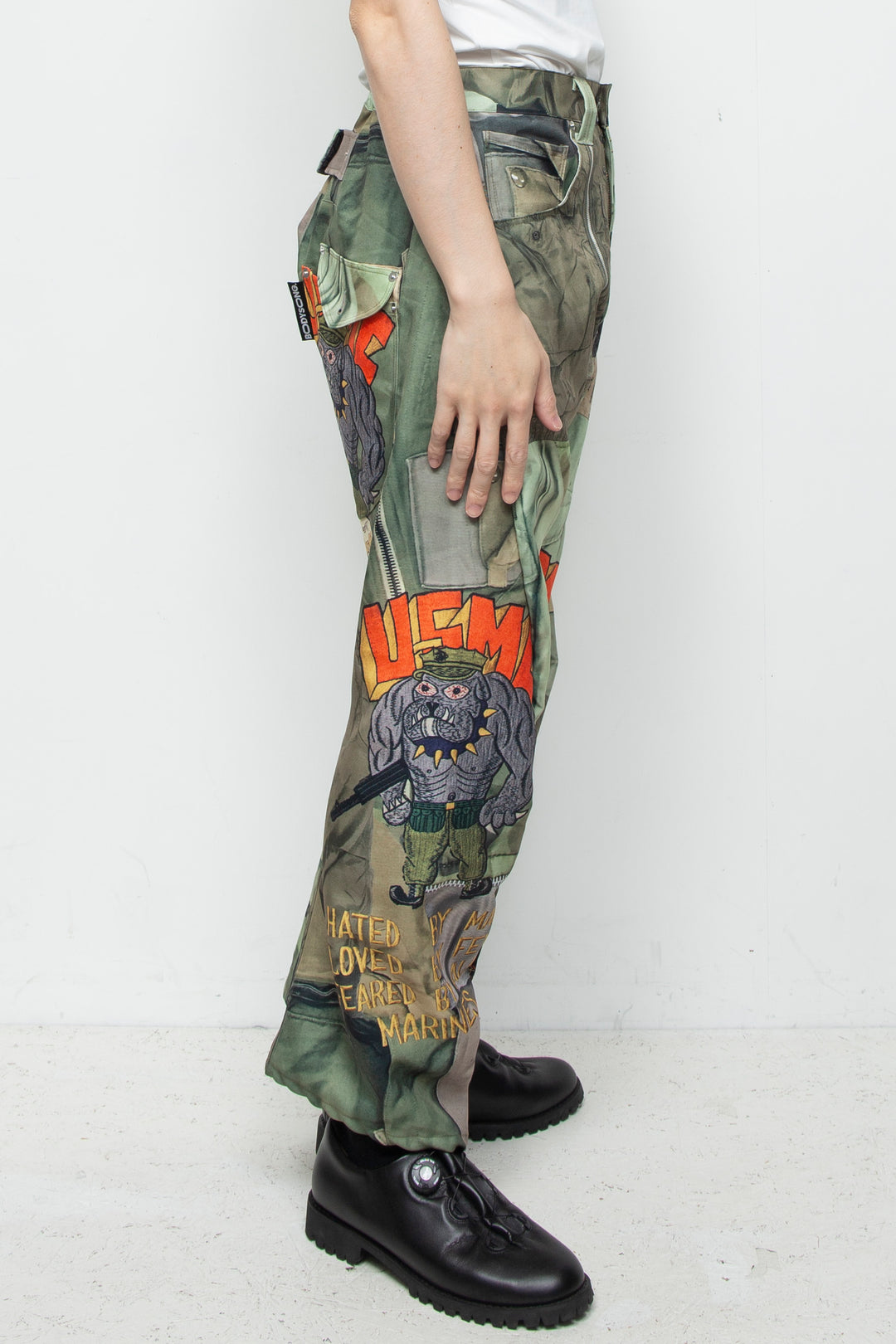 3D CUT TROUSERS TROMPE L'OEIL JUV KHAKI