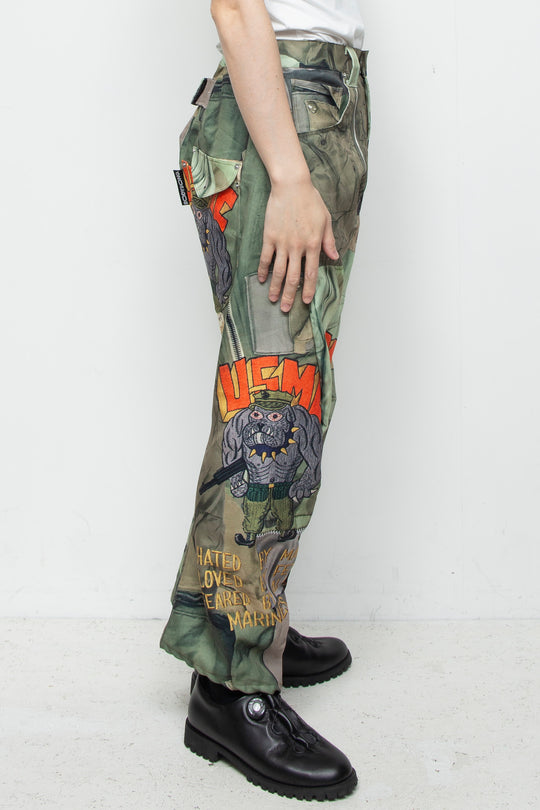 3D CUT TROUSERS TROMPE L'OEIL JUV KHAKI