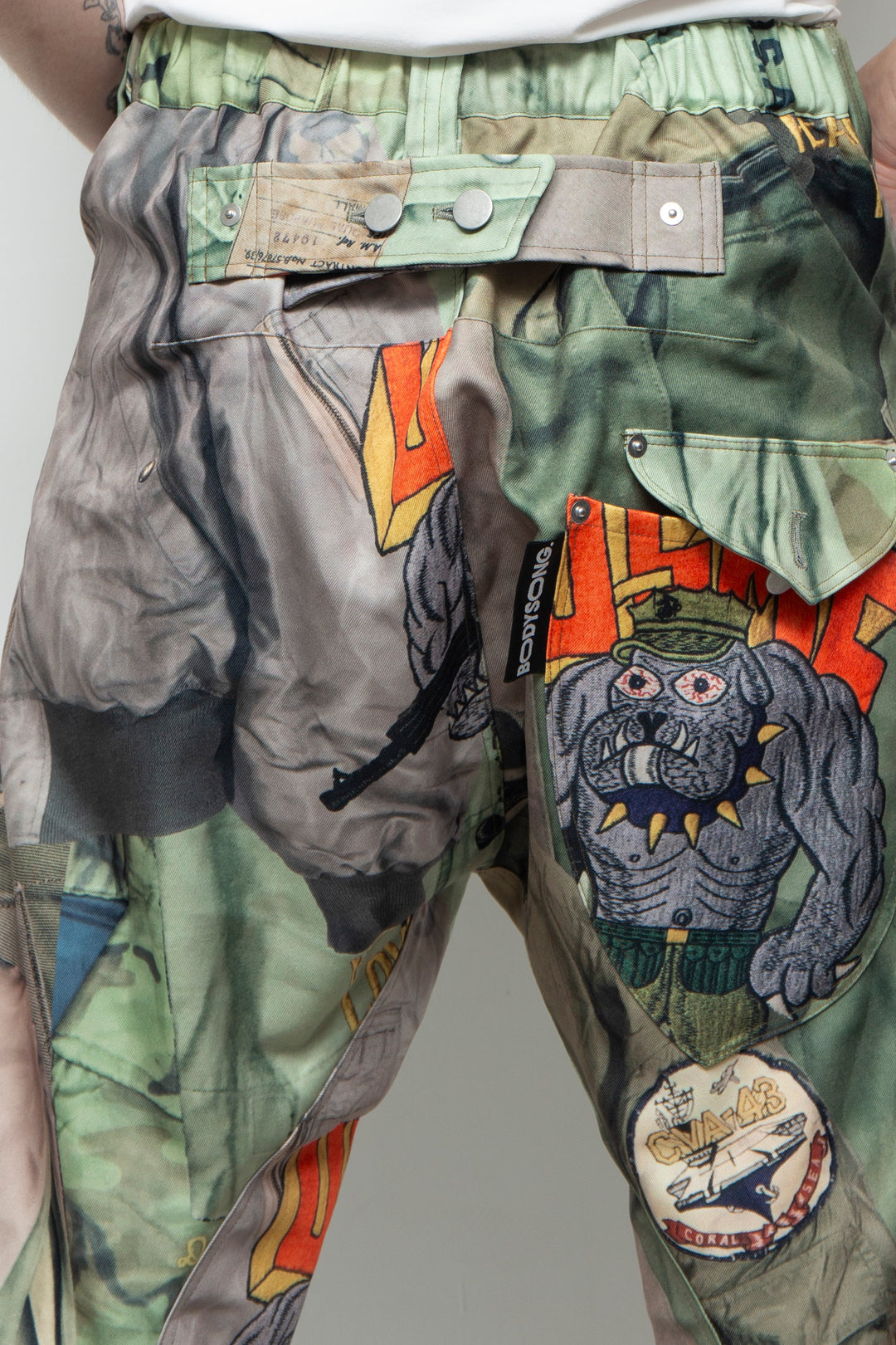 3D CUT TROUSERS TROMPE L'OEIL JUV KHAKI