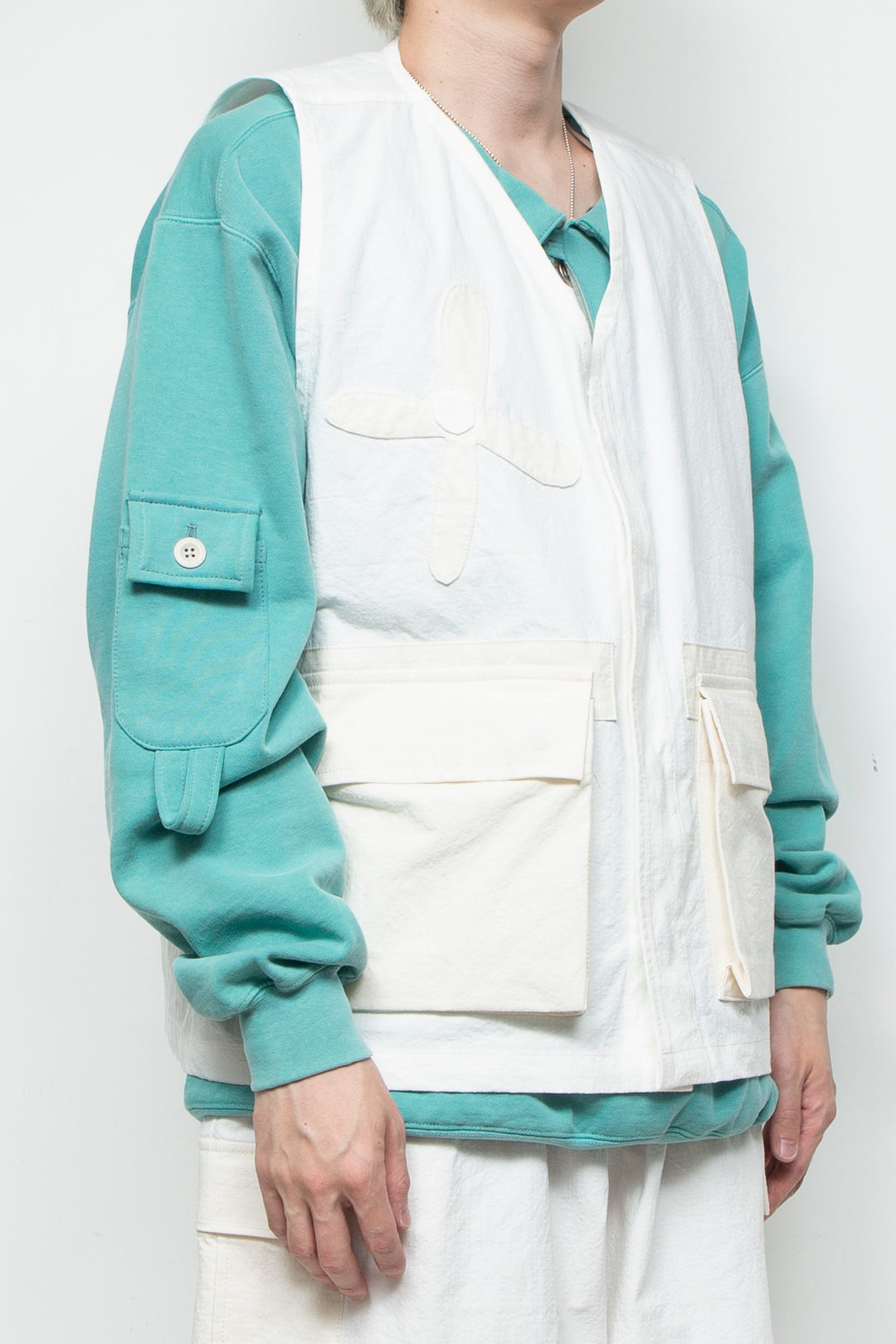 flower vest white