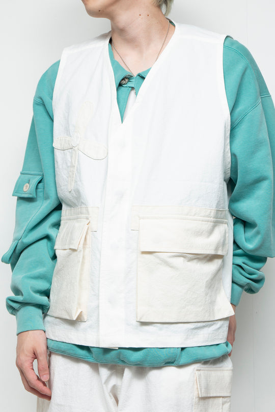 flower vest white