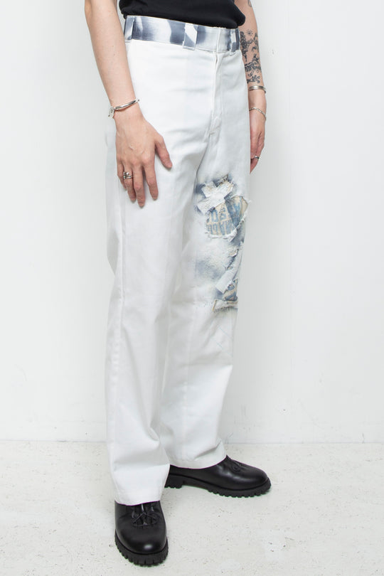 Spray on damage pants