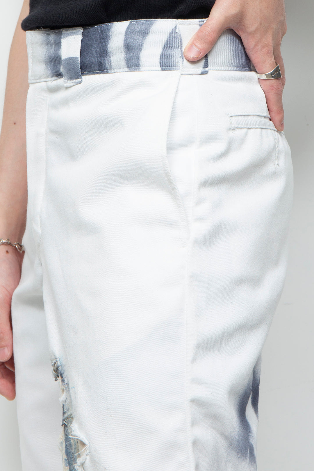 Spray on damage pants