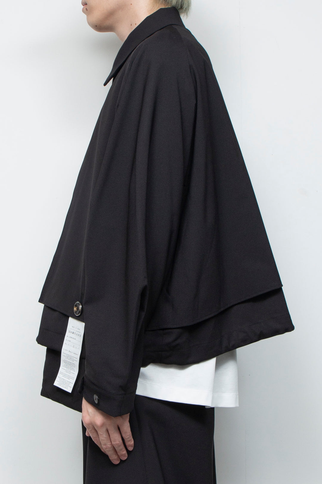 3-Layer Bonded Suit Short Trench Jacket BLACK