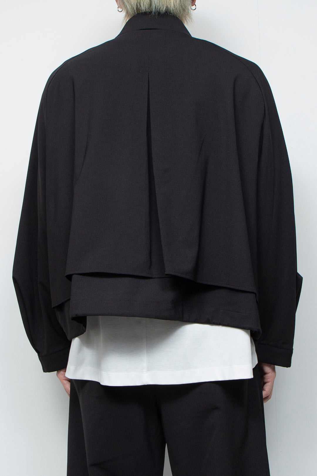 3-Layer Bonded Suit Short Trench Jacket BLACK
