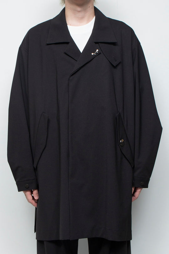 3-layer bonded suit trench coat BLACK