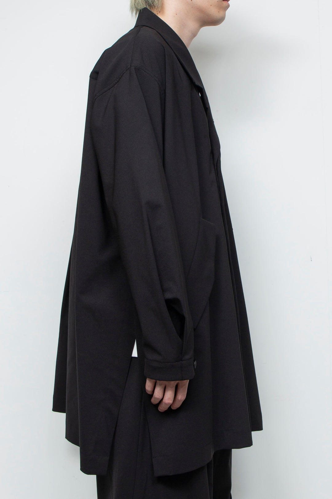 3-layer bonded suit trench coat BLACK