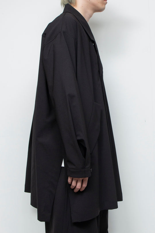 3-layer bonded suit trench coat BLACK