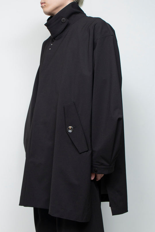 3-layer bonded suit trench coat BLACK
