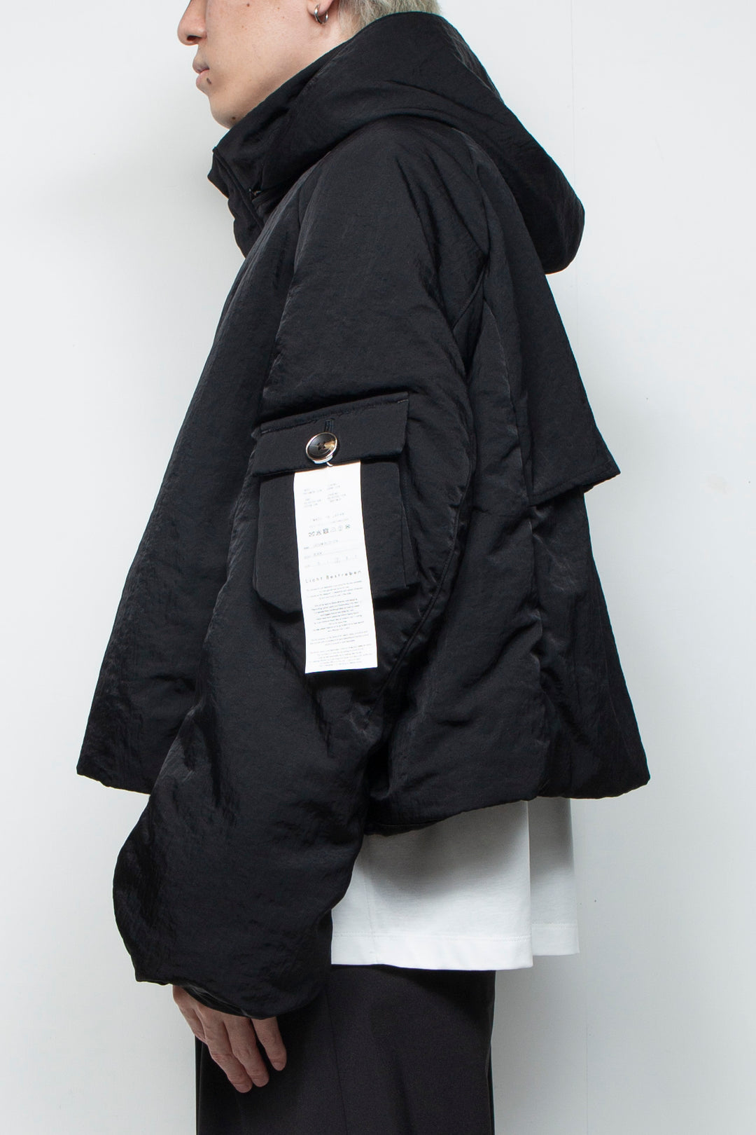 QUOISM®️ Padding Short Hooded Blouson BLACK