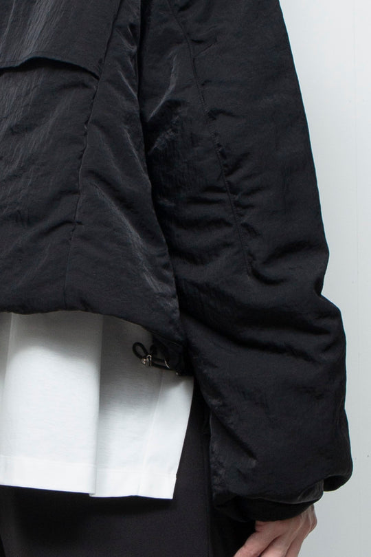 QUOISM®️ Padding Short Hooded Blouson BLACK