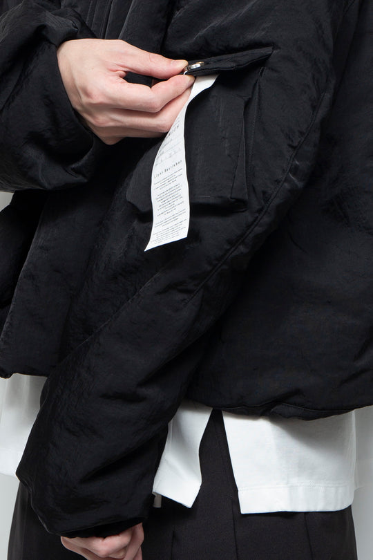 QUOISM®️ Padding Short Hooded Blouson BLACK