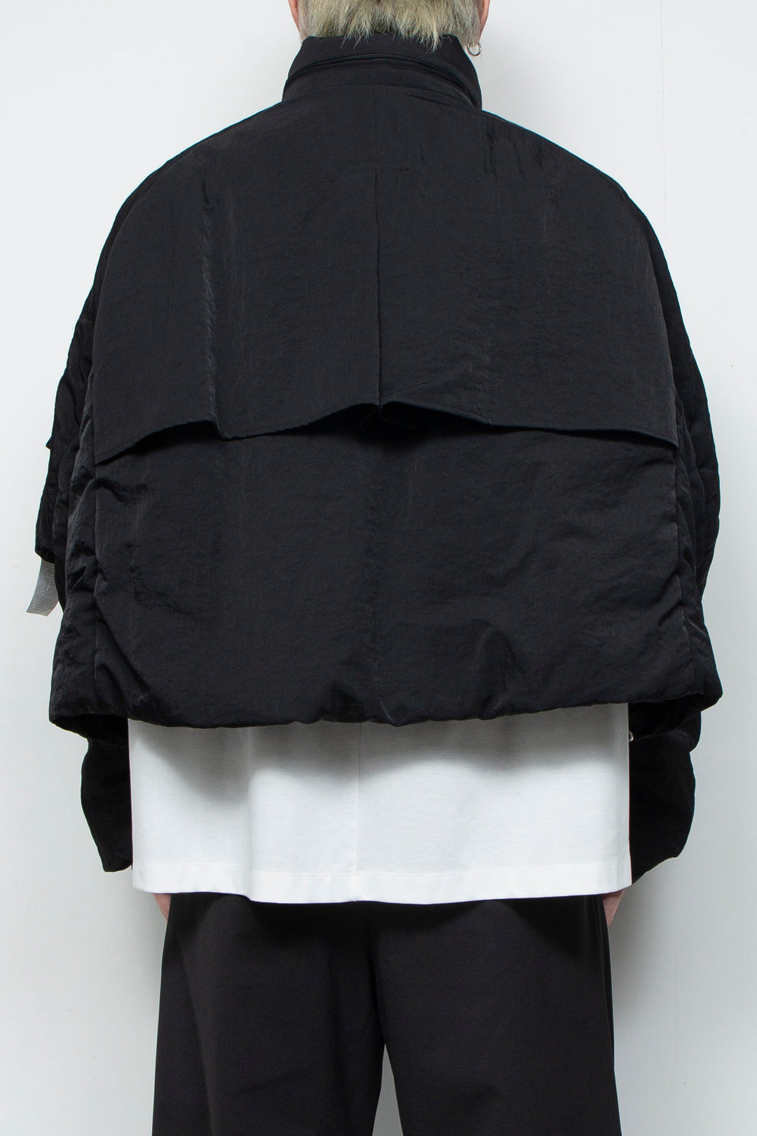 QUOISM®️ Padding Short Hooded Blouson BLACK