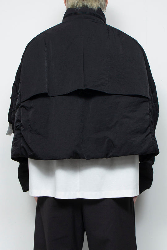 QUOISM®️ Padding Short Hooded Blouson BLACK