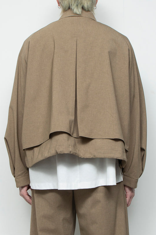 3-Layer Bonded Suit Short Trench Jacket LEGHORN