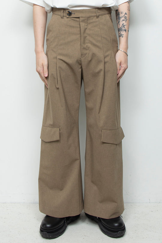 3-Layer Bonded Suit Thin Flap Baggy Trousers LEGHORN