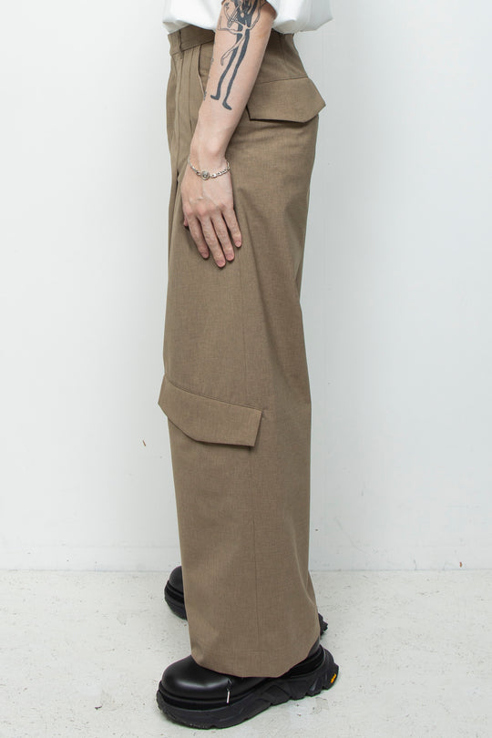 3-Layer Bonded Suit Thin Flap Baggy Trousers LEGHORN