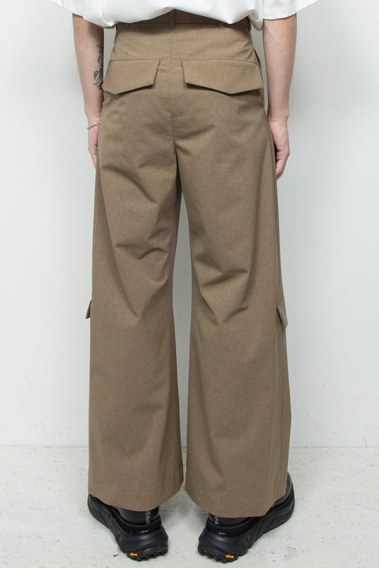 3-Layer Bonded Suit Thin Flap Baggy Trousers LEGHORN