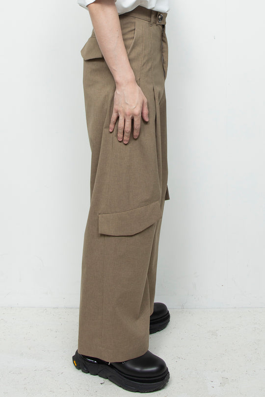 3-Layer Bonded Suit Thin Flap Baggy Trousers LEGHORN