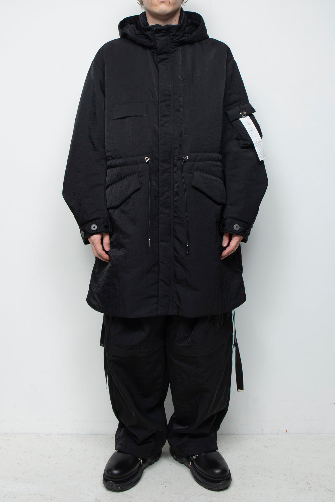 Vintage nylon detachable cargo pants BLACK