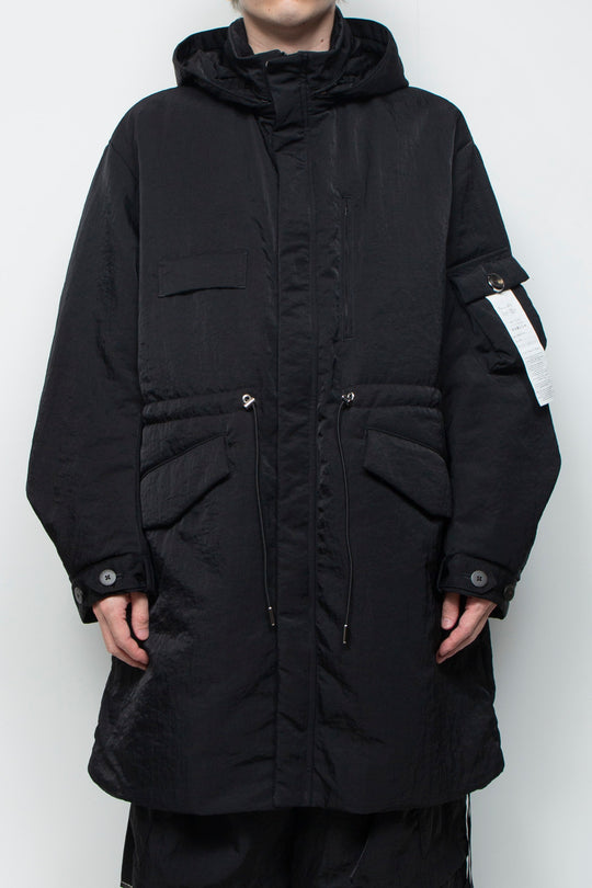 QUOISM®️Patting Fishtail Coat BLACK
