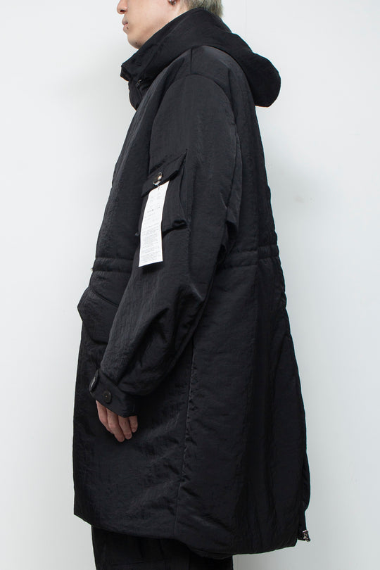QUOISM®️Patting Fishtail Coat BLACK