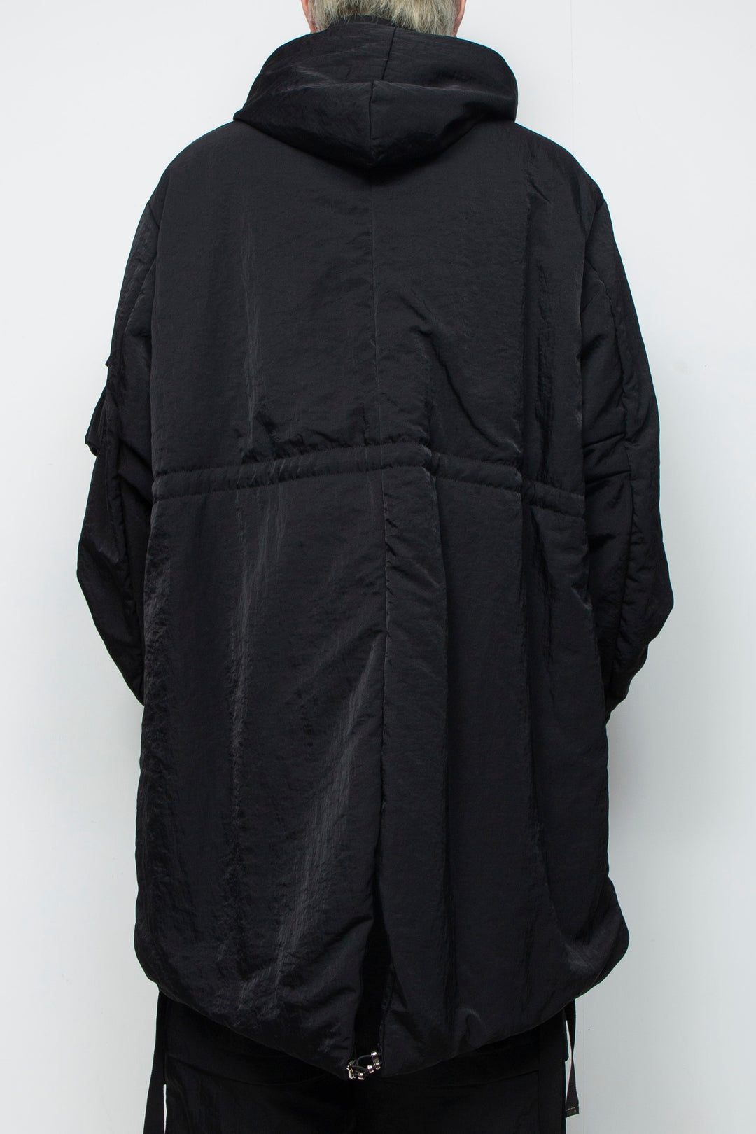 QUOISM®️Patting Fishtail Coat BLACK