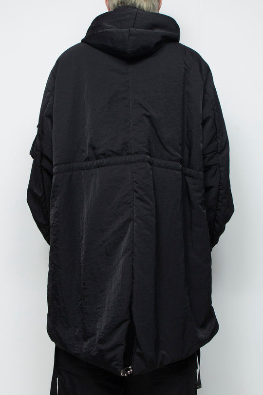 QUOISM®️Patting Fishtail Coat BLACK