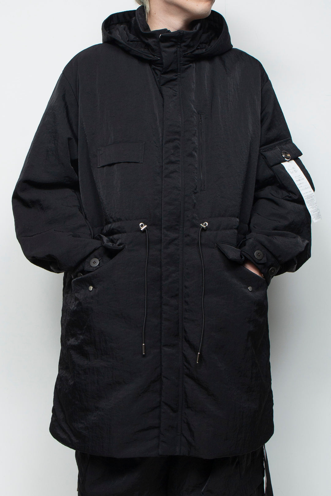 QUOISM®️Patting Fishtail Coat BLACK