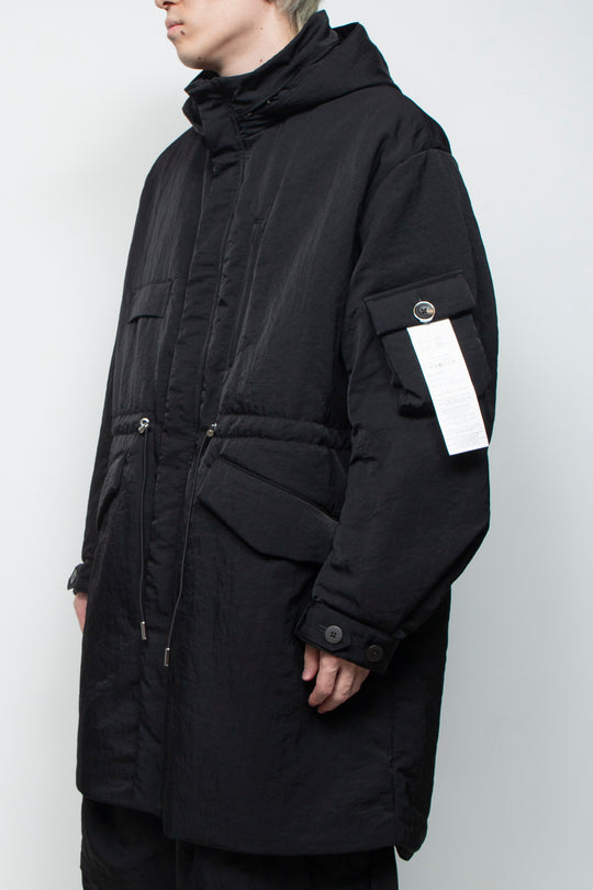 QUOISM®️Patting Fishtail Coat BLACK