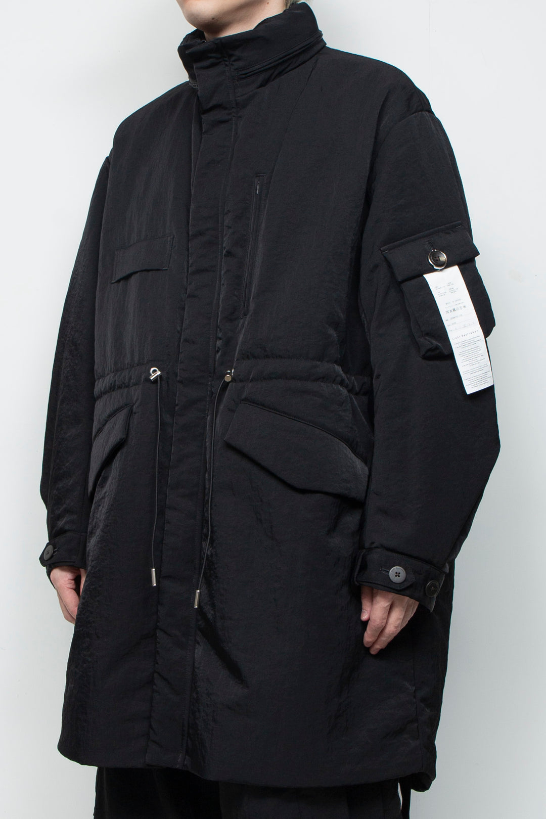 QUOISM®️Patting Fishtail Coat BLACK