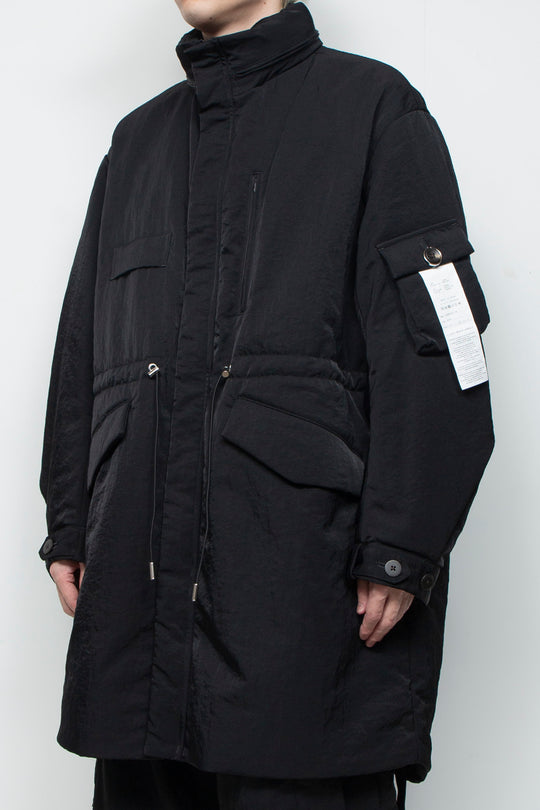 QUOISM®️Patting Fishtail Coat BLACK