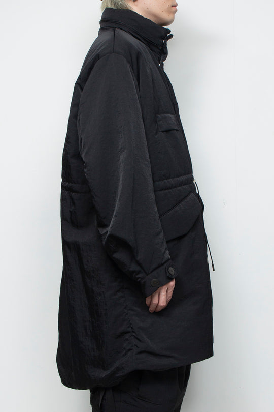 QUOISM®️Patting Fishtail Coat BLACK
