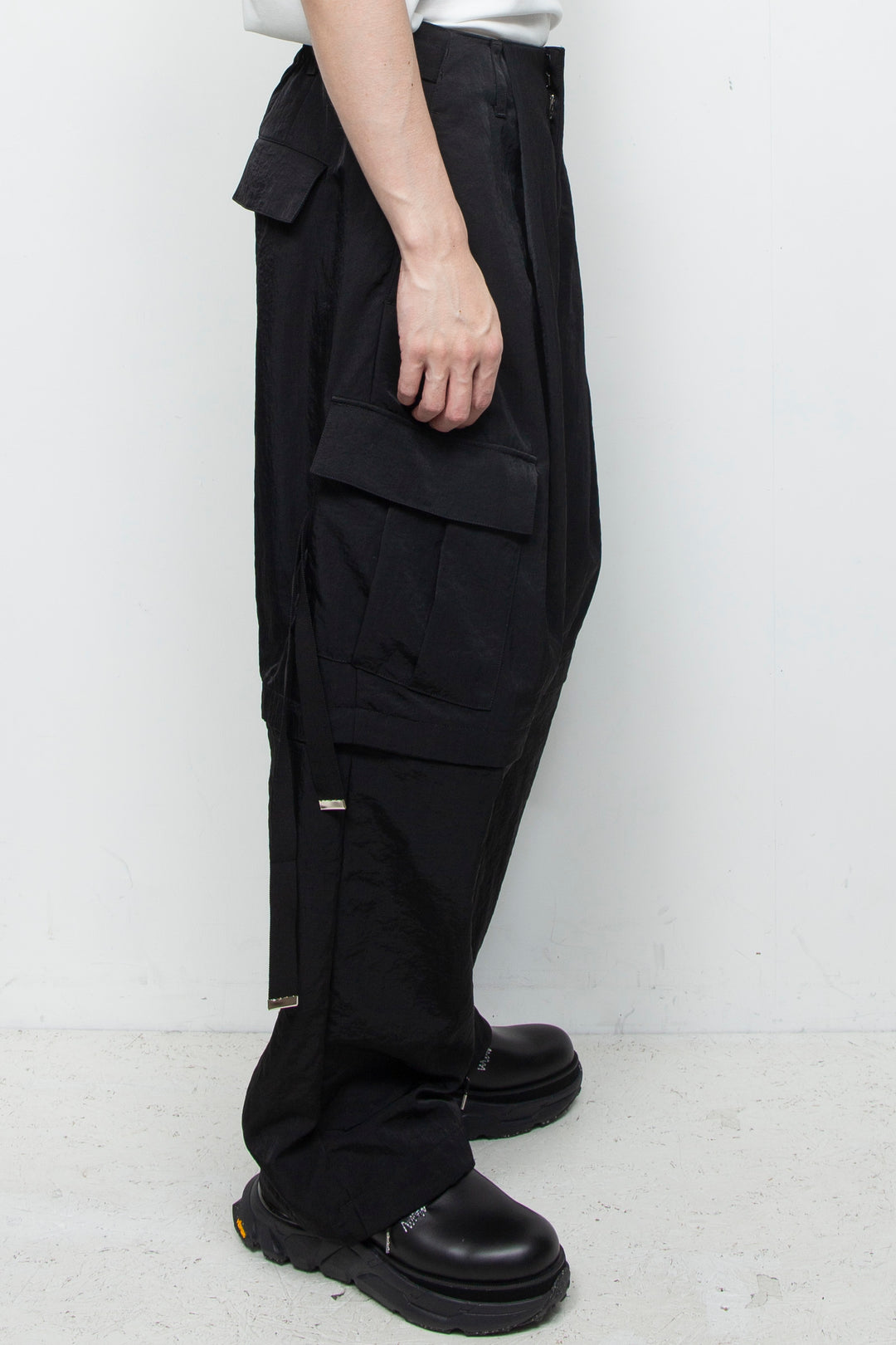 Vintage nylon detachable cargo pants BLACK