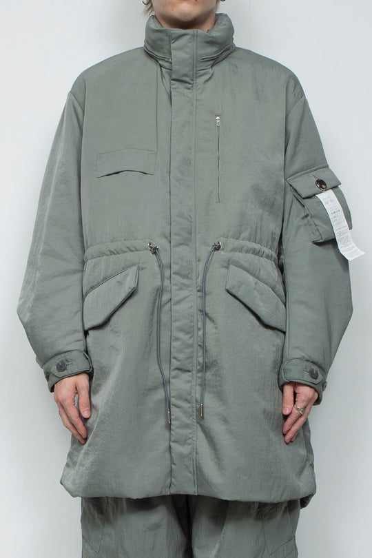 QUOISM®️Patting Fishtail Coat SKY GRAY